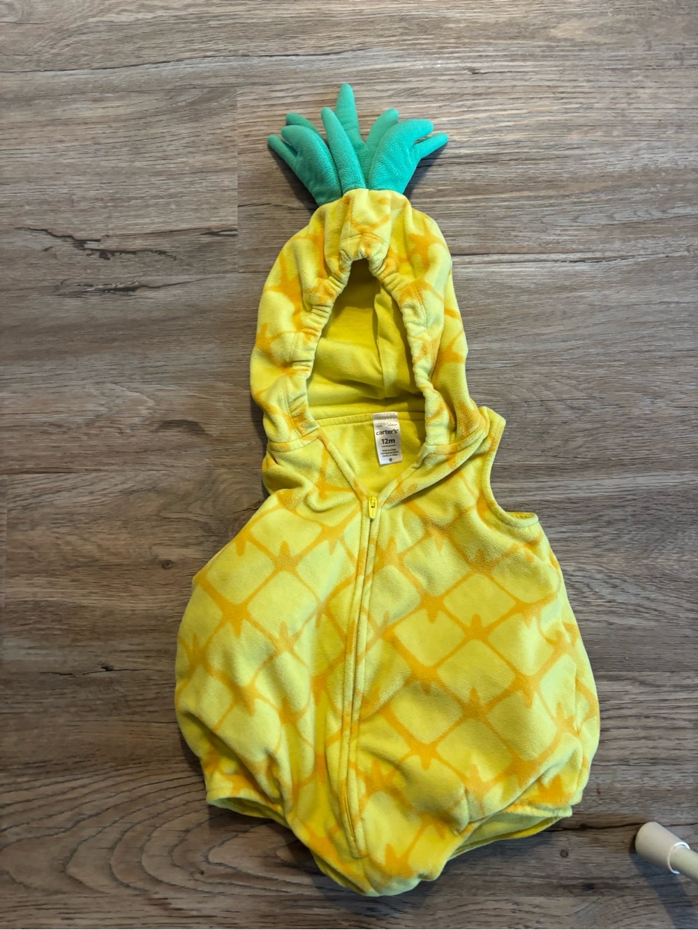 Carter's Yellow Pineapple Hooded Costume Vest with Green Top